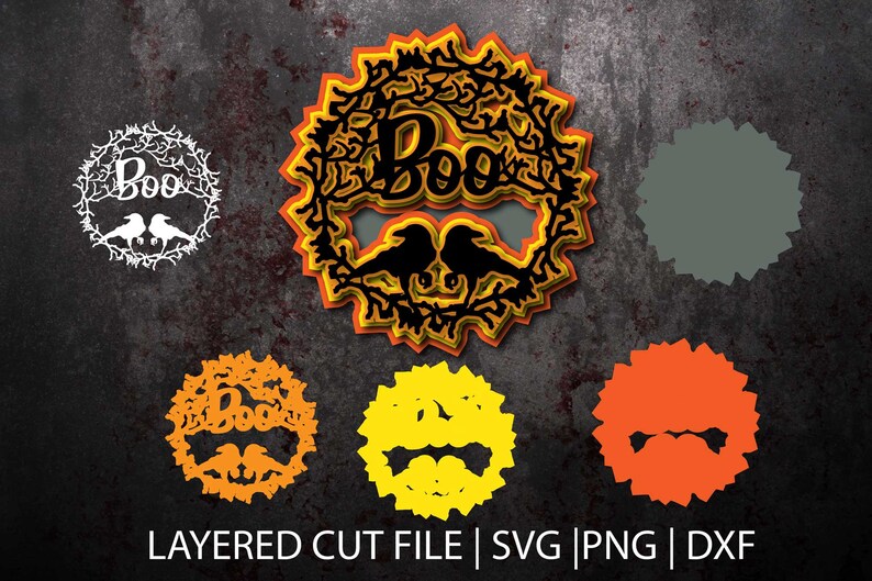 Download Layered Halloween svg file Halloween raven svg file Cut | Etsy