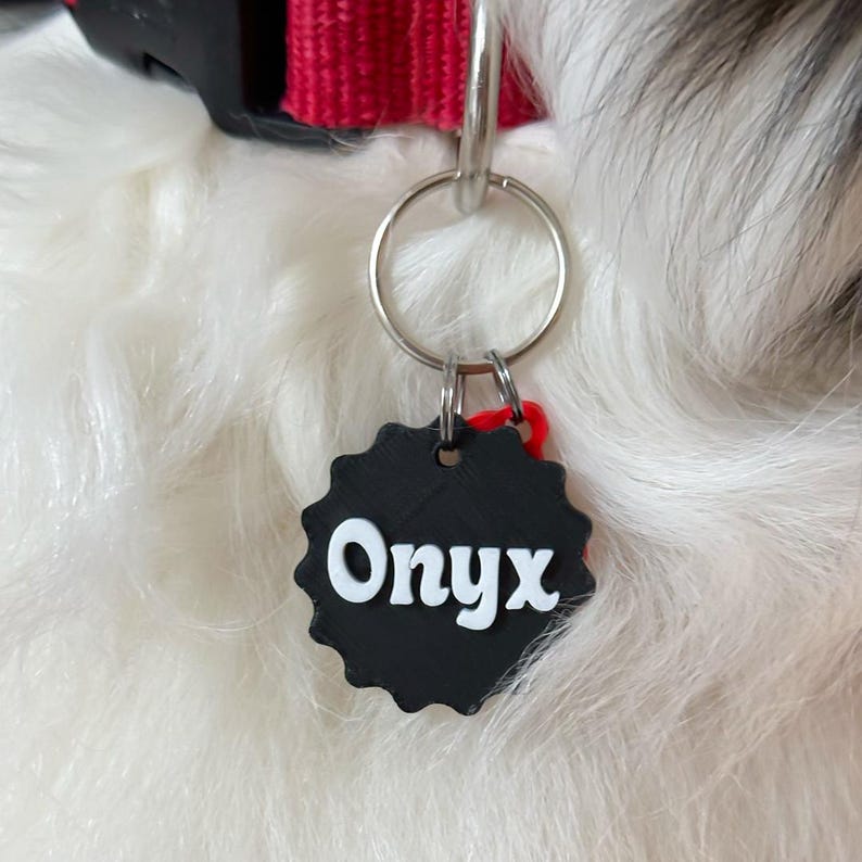 3D Printed Custom Pet ID Tag, Personalized Dog Cat Name Tag Keychain image 8
