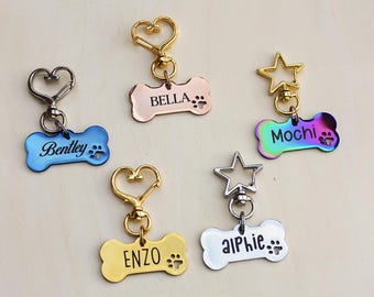 Personalized Dog Tag, Puppy Name Tag, Stainless Steel Pet ID Tag for Dogs, Custom Bone Dog Tag, Engraved Pet ID Tag