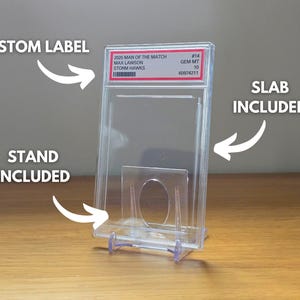Custom Graded Labels, SLAB & STAND | Sammelkarten, Geburtstag, Weihnachten, Geschenk, Sportmannschaft, Familie, Freunde, Abschlussfeier