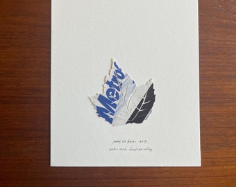Leaf Silhouette Papercutting Hudson Valley Trashes blue metro card