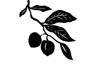 Beach Plum Silhouette Papercutting