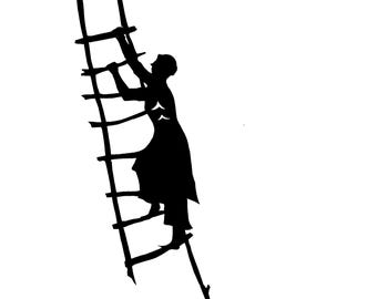 Ladder Silhouette Paper Cutting