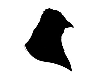 Chicken Silhouette Portrait Papercutting