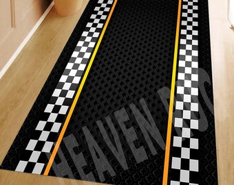 Car Road Hallway Rug, Metallic Road Rug, Road Decor Rug, Race Car Rug, Race Truck Rug, Asphalt Runner Rug, Kids Room Rug, Kids Race Gift Rug