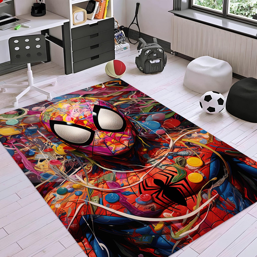 Spider Man, Spider Man Rug, Pop Art Spider Man Rug, Kids Room Rug ...