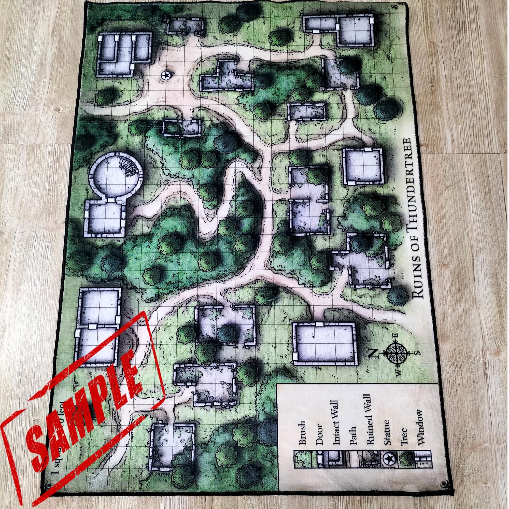 Thundertree Map Ruins of Thundertree Map Rug: Dungeons and Dragons Game Room Decor - Etsy