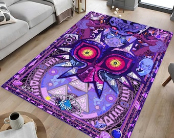 Zelda Rug, Purple Zelda Logo Rug,  Zelda Patterned Rug, Legend Of The Zelda, Gamer Rug, Game Room Rug, Gamer Room Decor, Zelda Game Rug