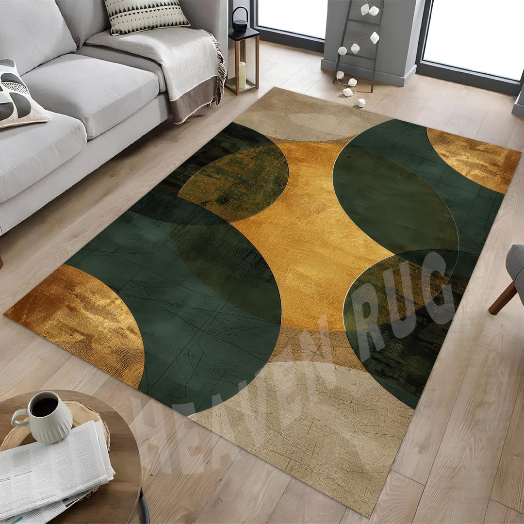 Abstract Texture Rug: Modern Art Decor, Washable Acrylic - Etsy