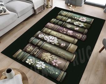 Book Rug: Reading Corner Decor, Velvet Texture