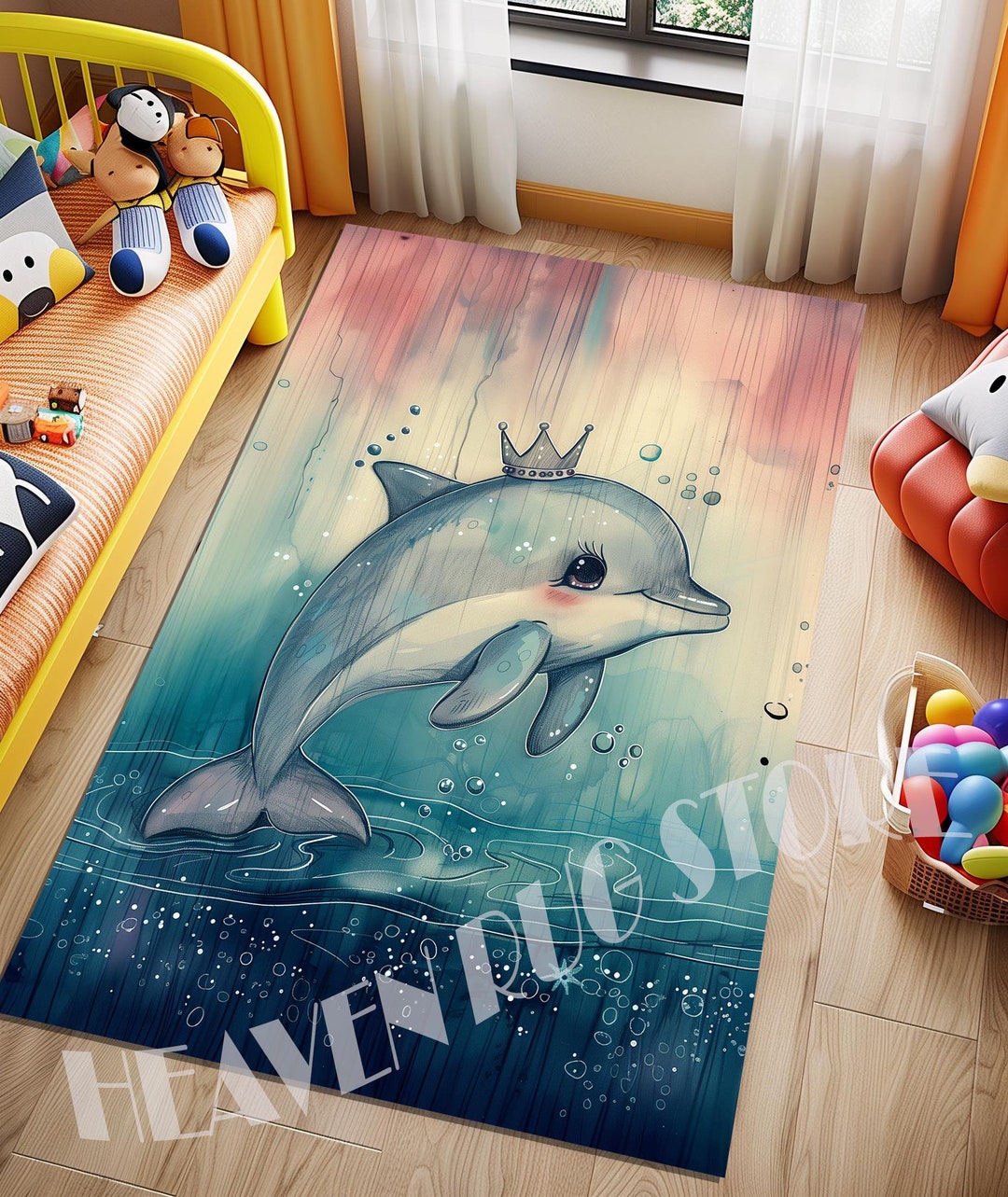 Dolphin Kids Room Rug, Nursery Decor - Etsy