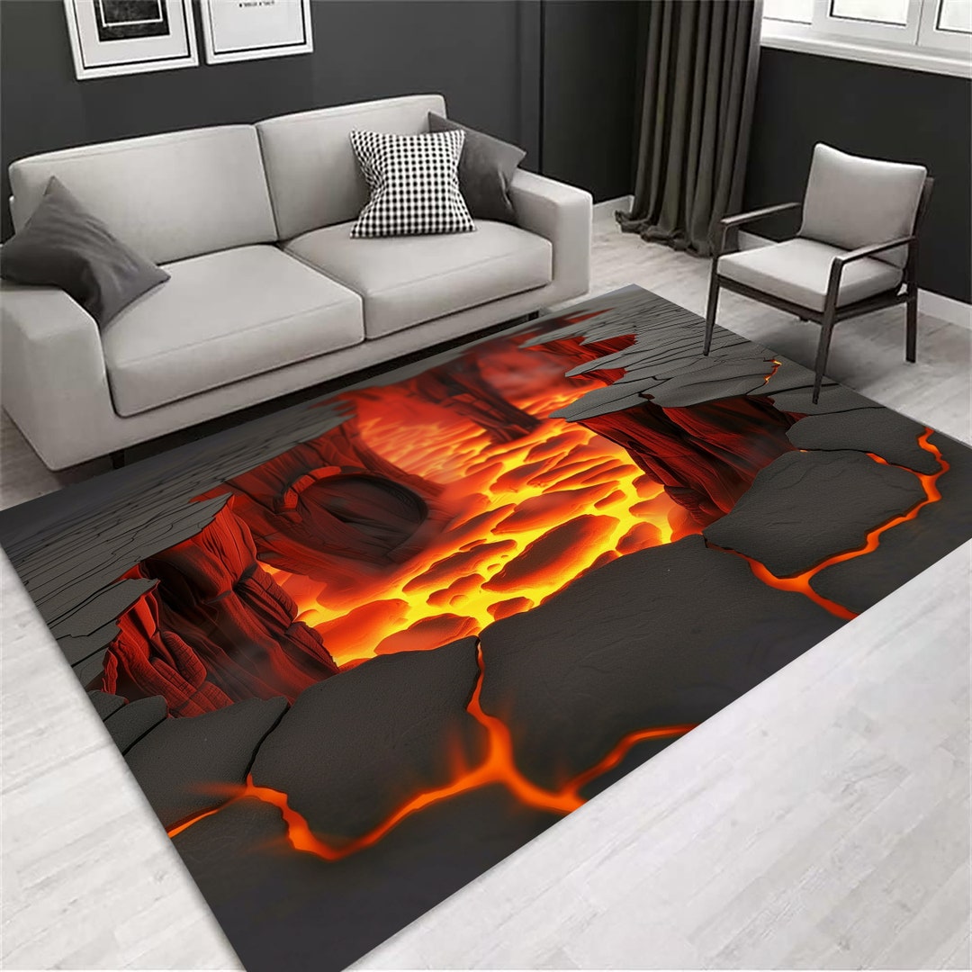 3D Optical Illusion Rug, 3D Huge Hell Crack Rug, 3D Rug, Illusion Rug ...