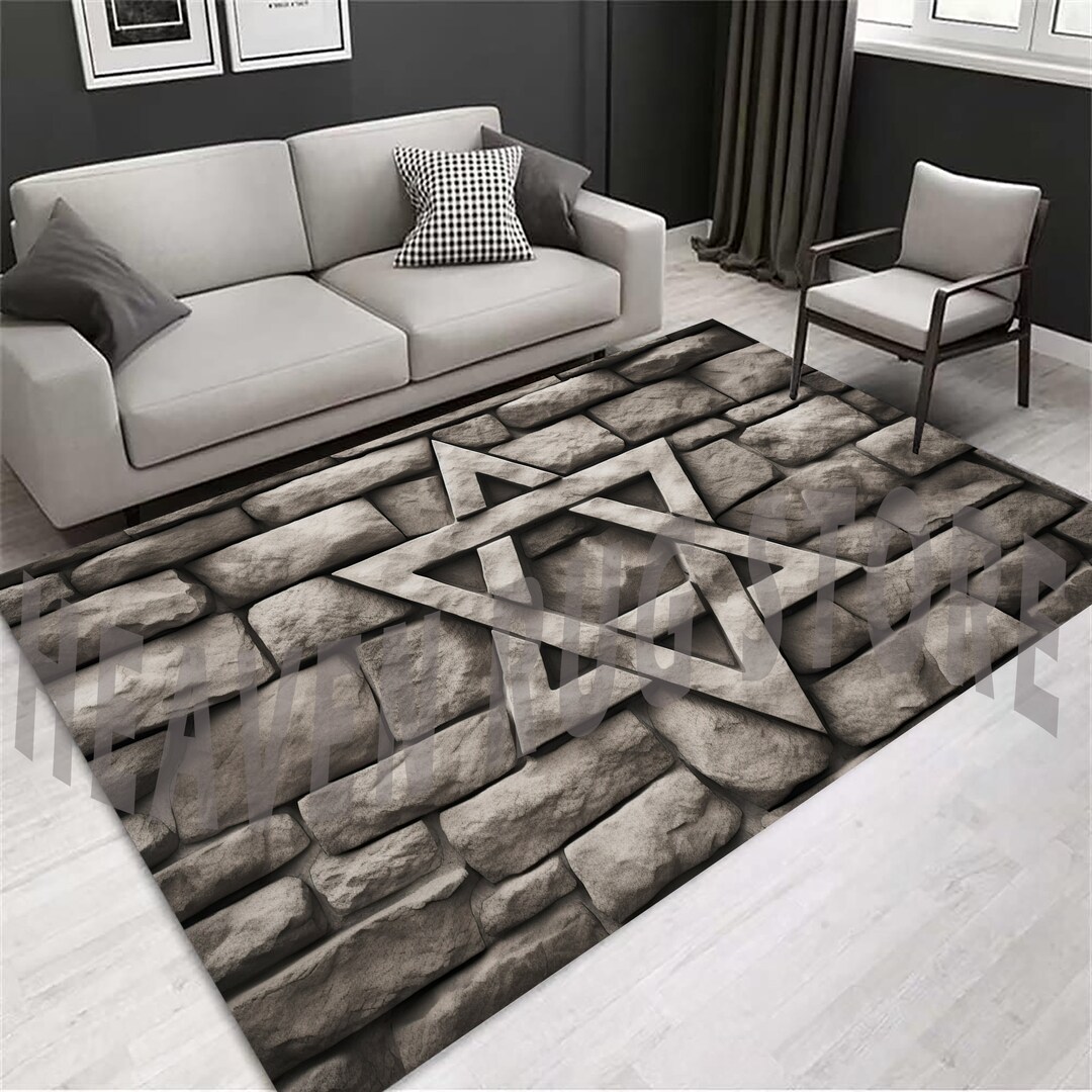 Pentagram Symbol Rug, Pentagram Stone Rug, Pentagram Area Rug, Satanic ...