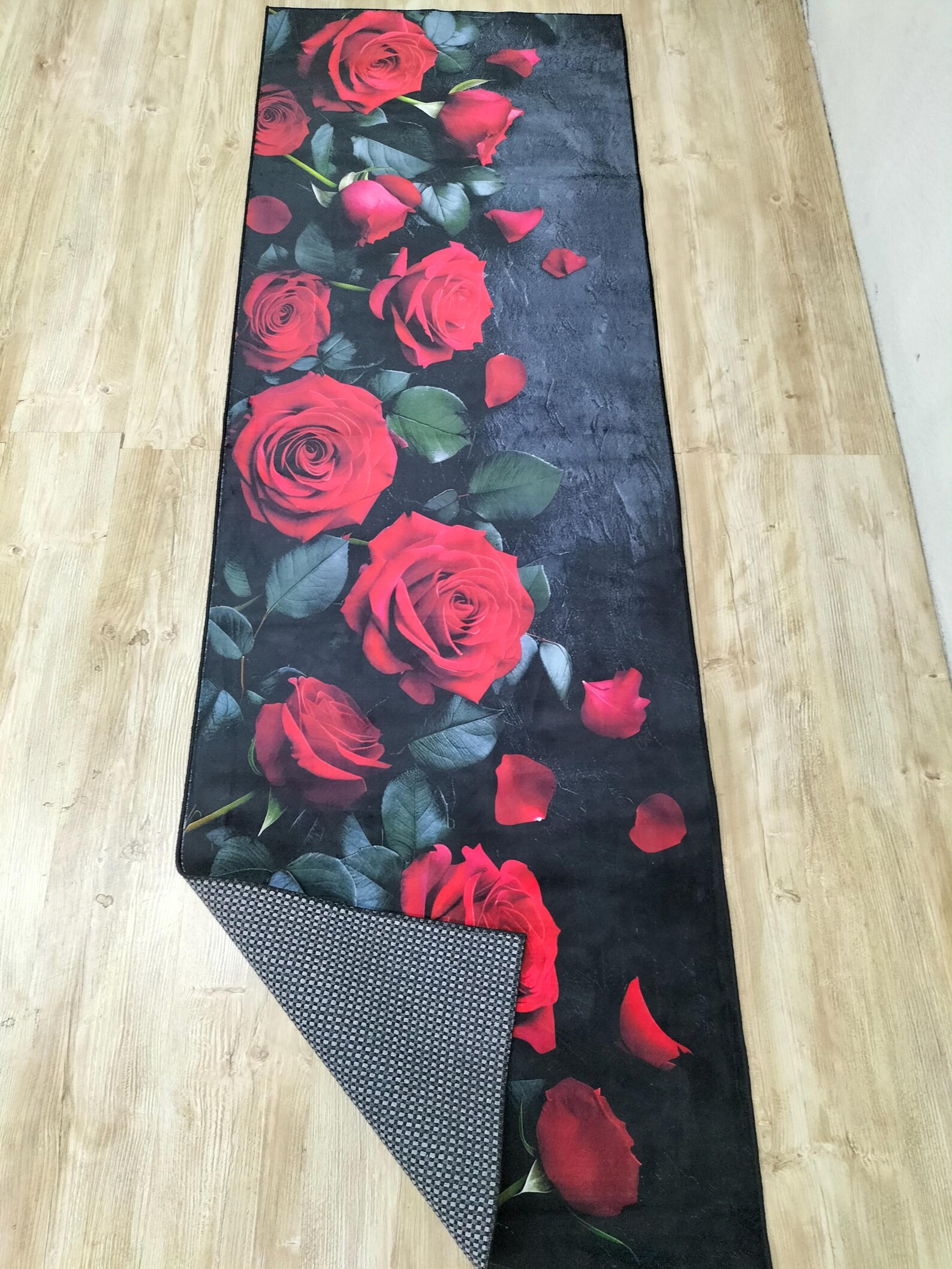Red Roses Runner Rug: Modern Floral Hallway Carpet - Etsy