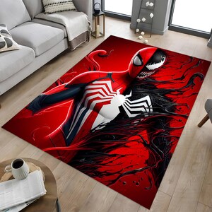Spider-Man Area Rug: Red & Black Superhero Design