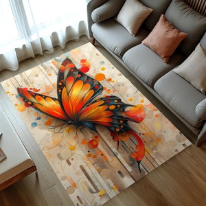 Butterfly Rug, Butterfly Design Rug, Colorful Butterfly Rug, Butterfly Decor Rug, Butterfly Lovers Rug, Butterfly Gift Rug, Animal Rug