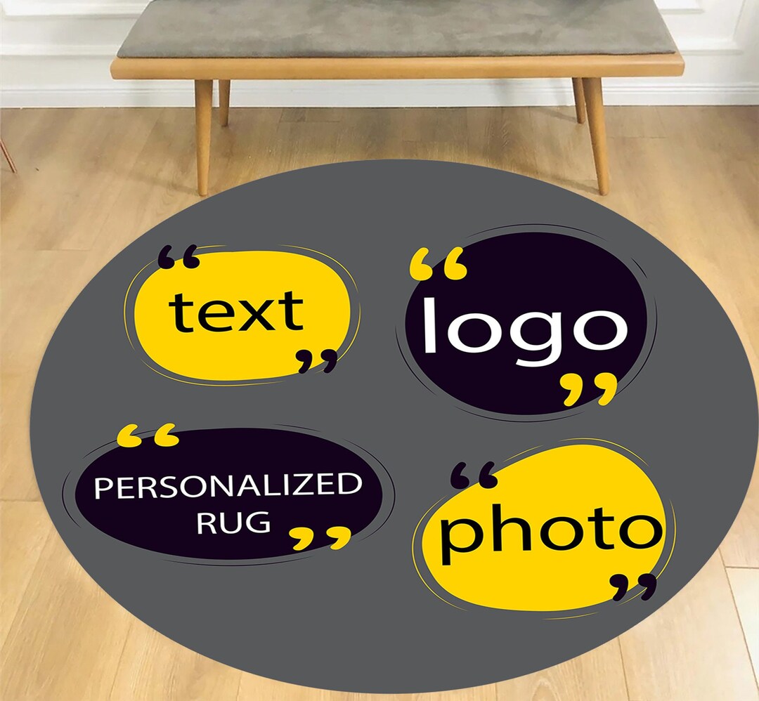 Signage Rug Custom Round Rug: Personalized Photo, Logo, or Text (24 Inch) - Etsy