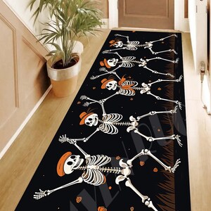 Skeletons Dance Long Rug, Kids Room Rug, Cute Skeleton Rug, Funny ...