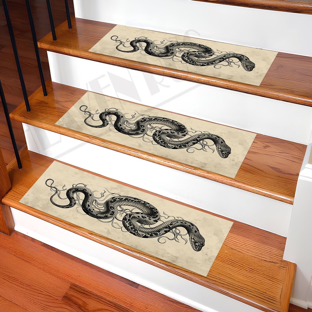 Snake Ladder Rug Snake Stair Rug: Non-slip Reptile Stair Tread - Etsy