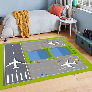 Airport Runway Rug: Kids Play Mat, Airplane Decor