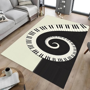 Klaviertastatur, Musikteppich, Musiknotenteppich, Musikteppich, Geschenk für Musiker, Musikkarte, Musikfan, DJ, Rockmusik
