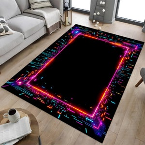 Teppich Neon Look, Teppich für Spielzimmer, Teppich für Spielzimmer, Dekoration, bunter Teppich, Teppich für Wohnzimmer, Spielzimmer, Geschenk