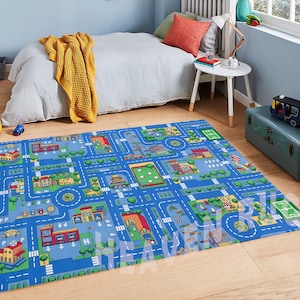 Straßkarte Spielteppich: Kinder Spielmatte, Kinderzimmer Deko