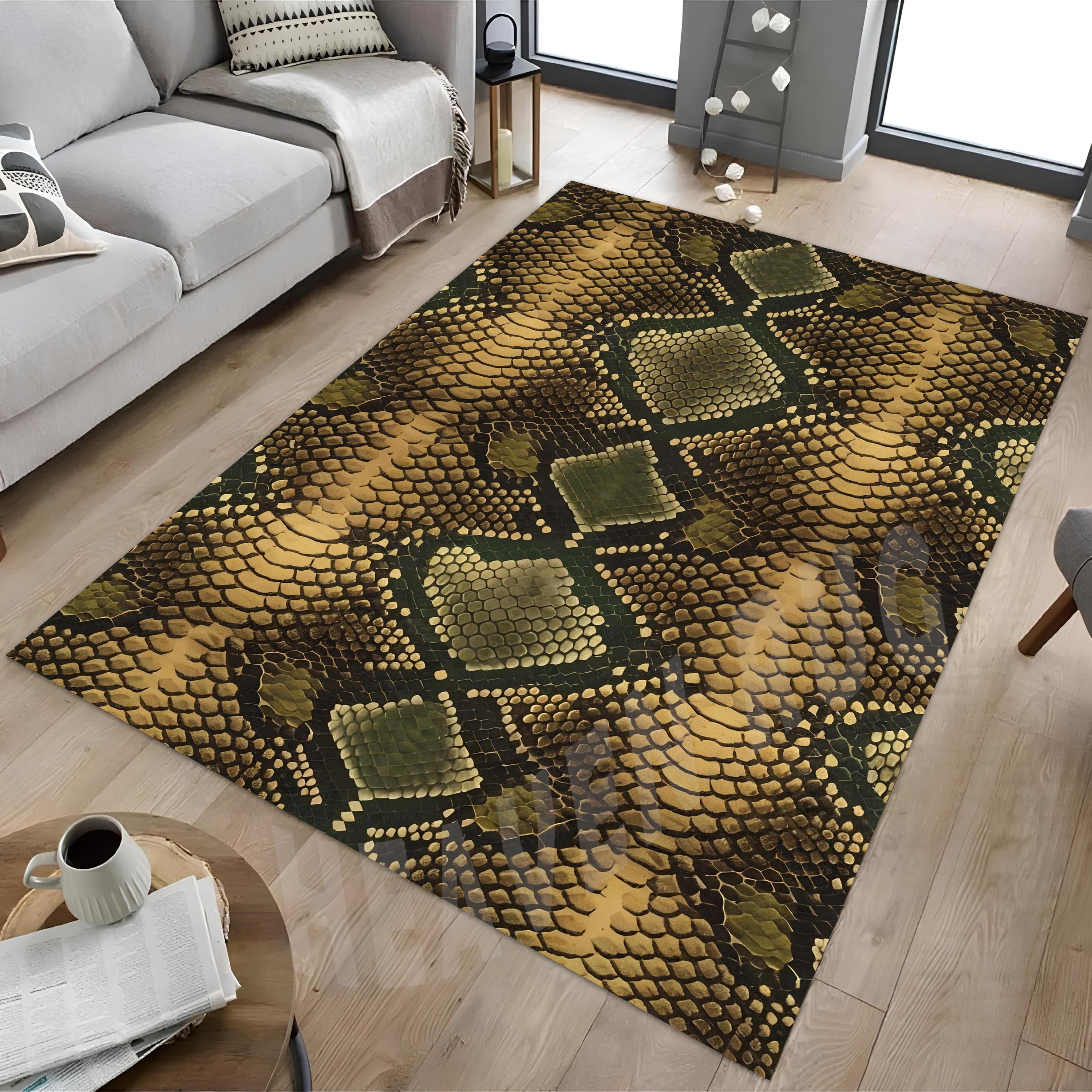 Snake Skin Pattern Rug: Modern Animal Print Home Decor - Etsy