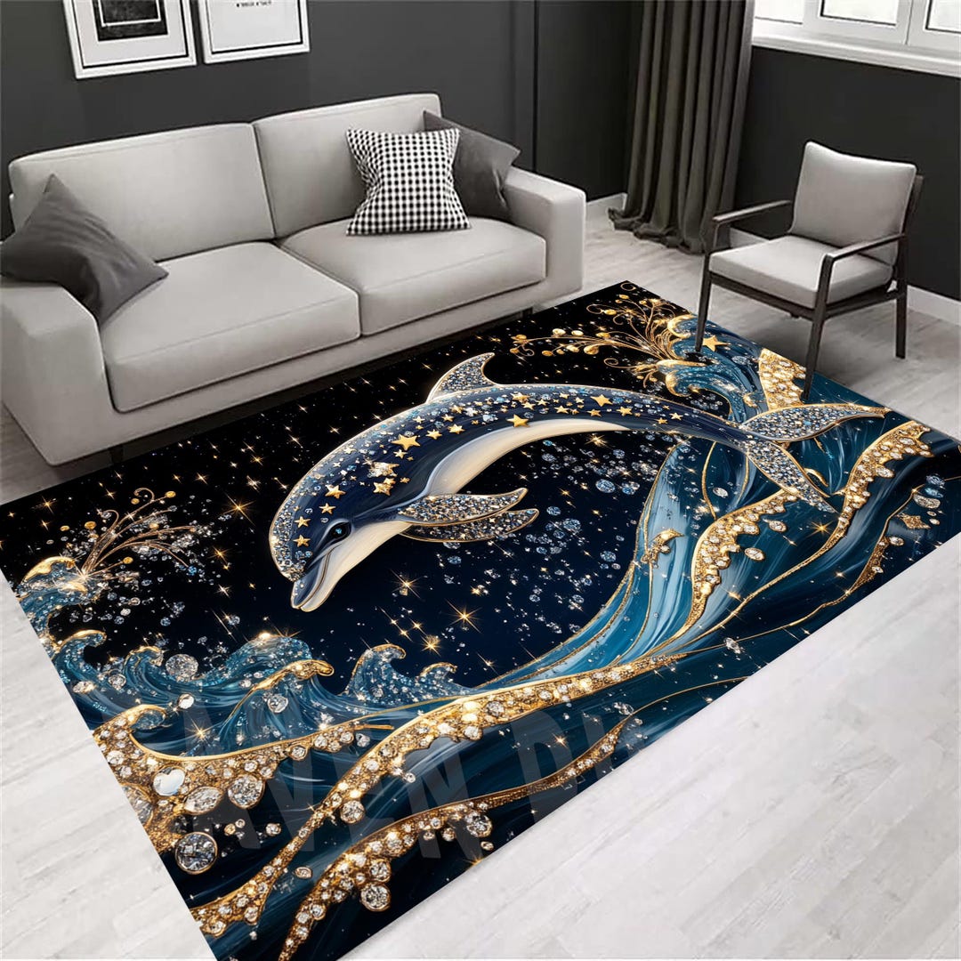 Dolphin Area Rug: 3D Jumping Dolphin, Ocean Home Decor - Etsy
