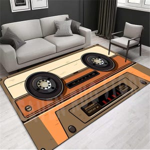 Retro Cassette Rug: 90s Music Room Decor