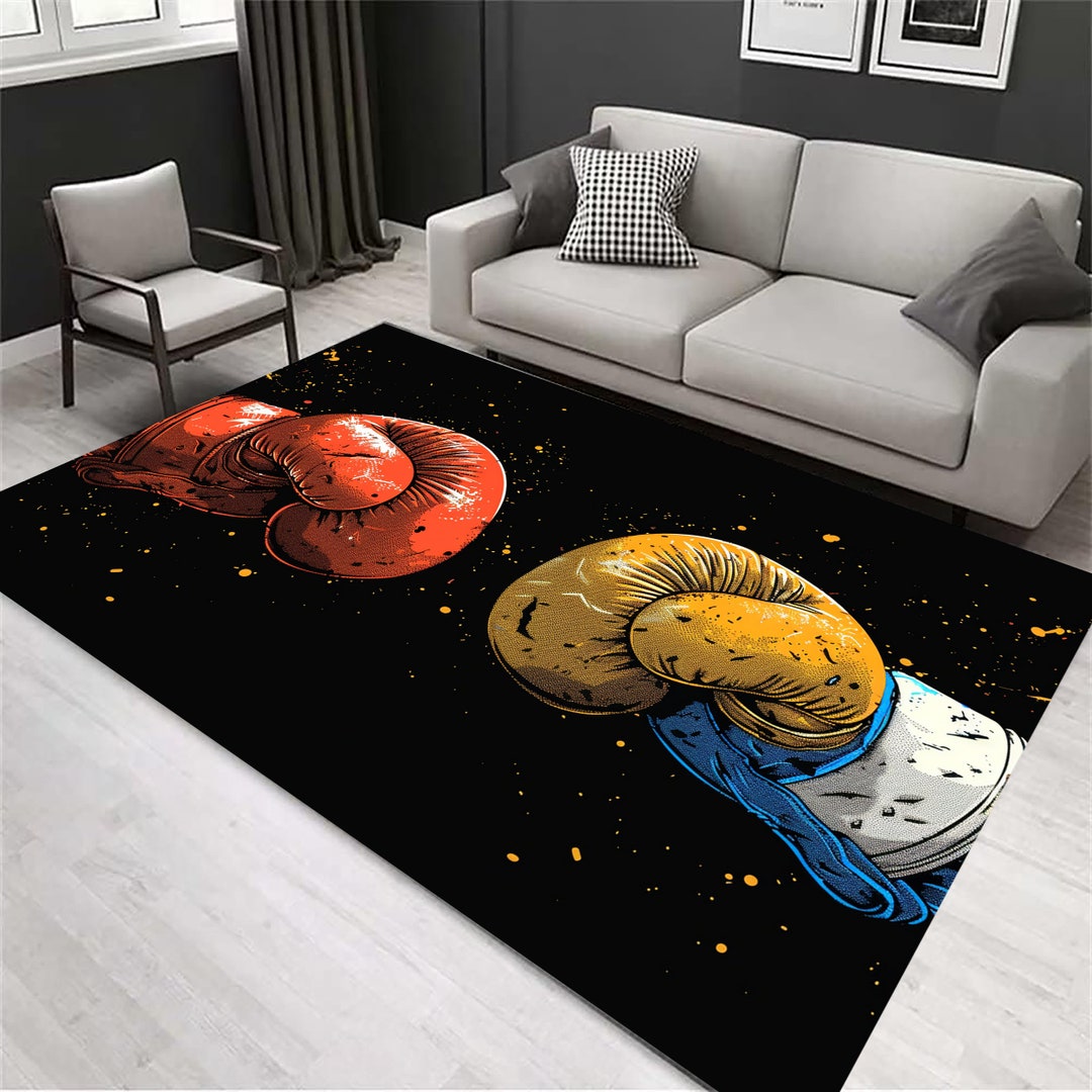 Boxing Glove Rug, Sport Room Decor, Gym Rug - Etsy