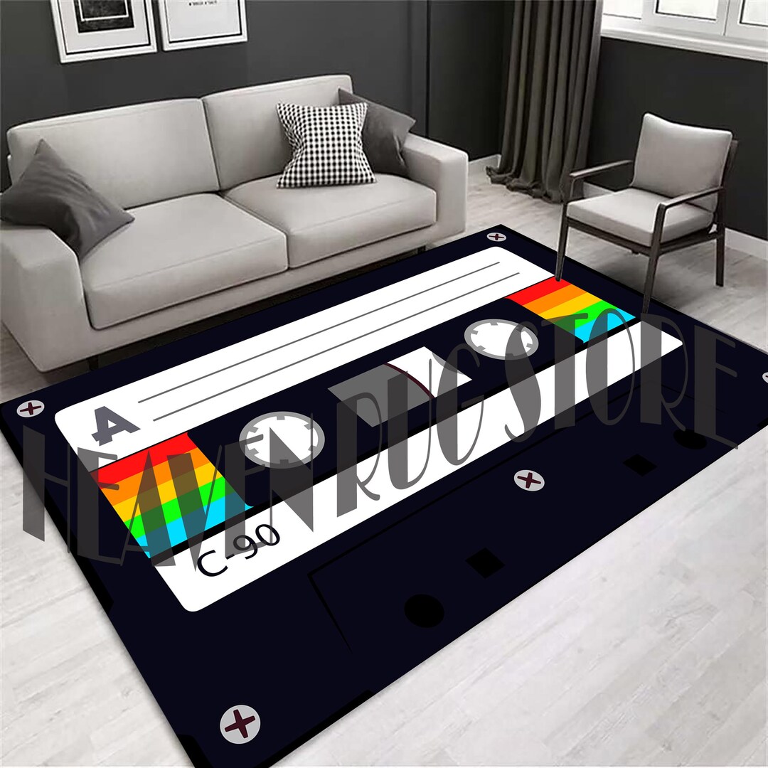 Cassette Rug, Bespoke Cassette Area Rug, 90s Music Rug, Retro Style ...