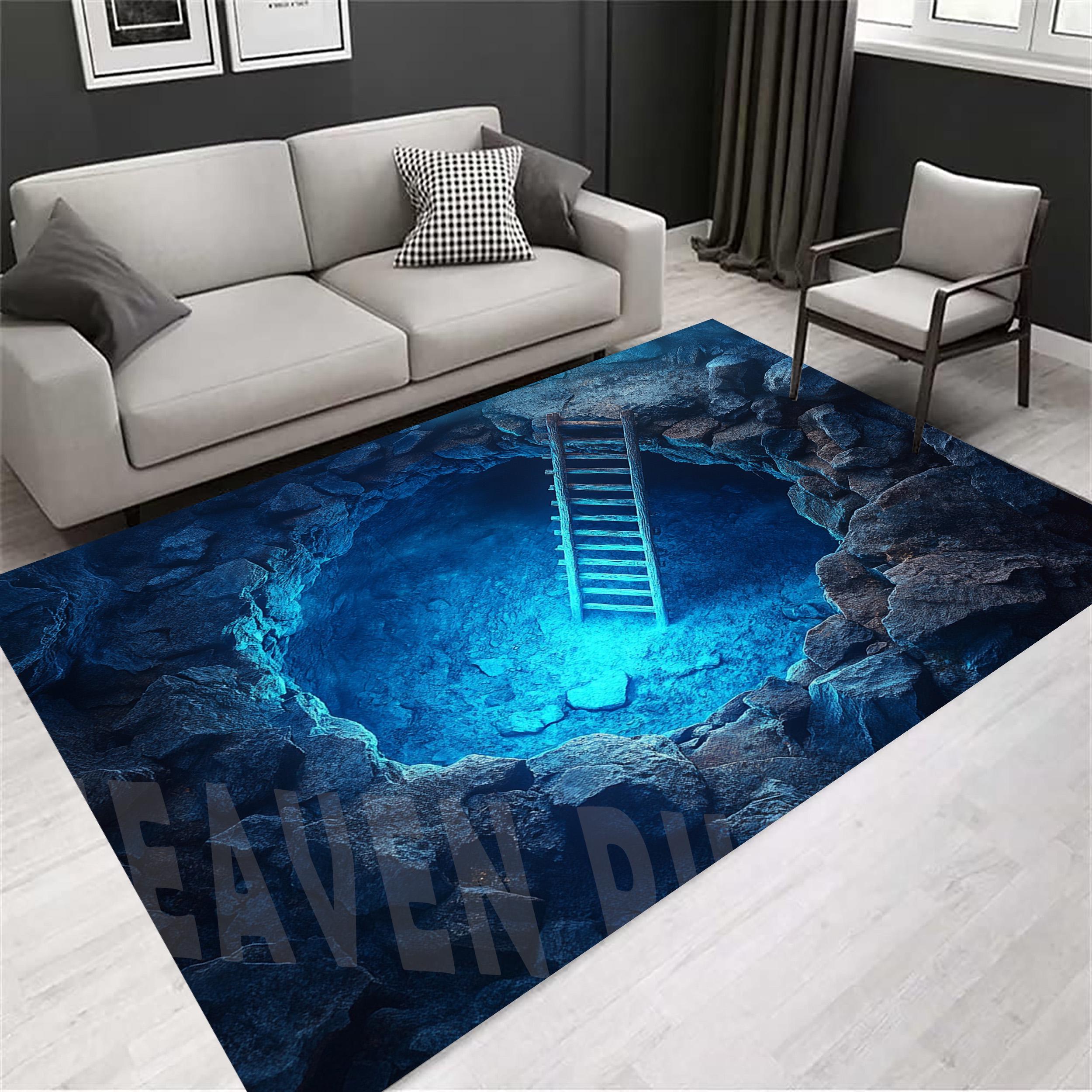 3D Crack Illusion Rug, Modern Velvet Area Rug - Etsy