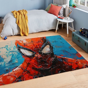 Spider-Man Art Rug: Super Hero Movie Decor for Kids Room