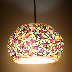 Ceiling Lamp Camel Skin Handpainted