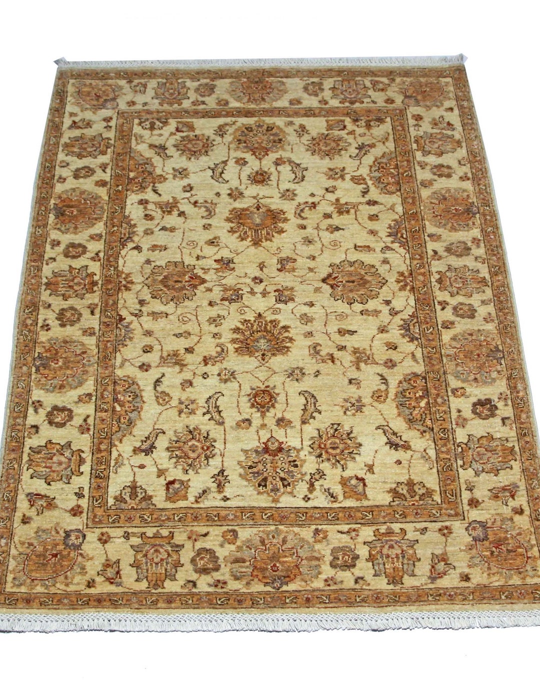 Beige Chobi Afghan AREA RUG for Bedroom Rug Living Room Rug, Fine Wool ...