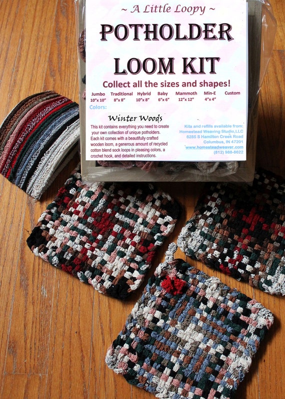 Potholder Jumbo 10 Wood Loom Kit, 1.5lbs winter Woods Artist Blend