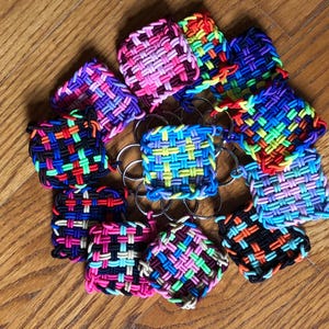 Refill elastics for Min-E loom, 4" wooden square, weave, create miniature potholders!