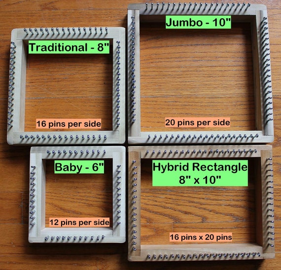 Potholder looms, wood, several sizes, solid, safe, sturdy. Made in USA.