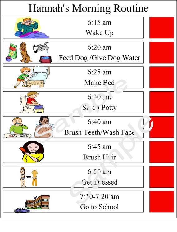 Autism Daily Schedule Chart