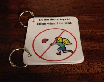 No Throwing Social Key Ring Cards