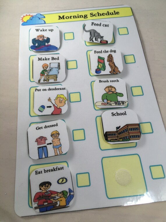 photo Schedule Board Autism brush my teeth pecs autism social