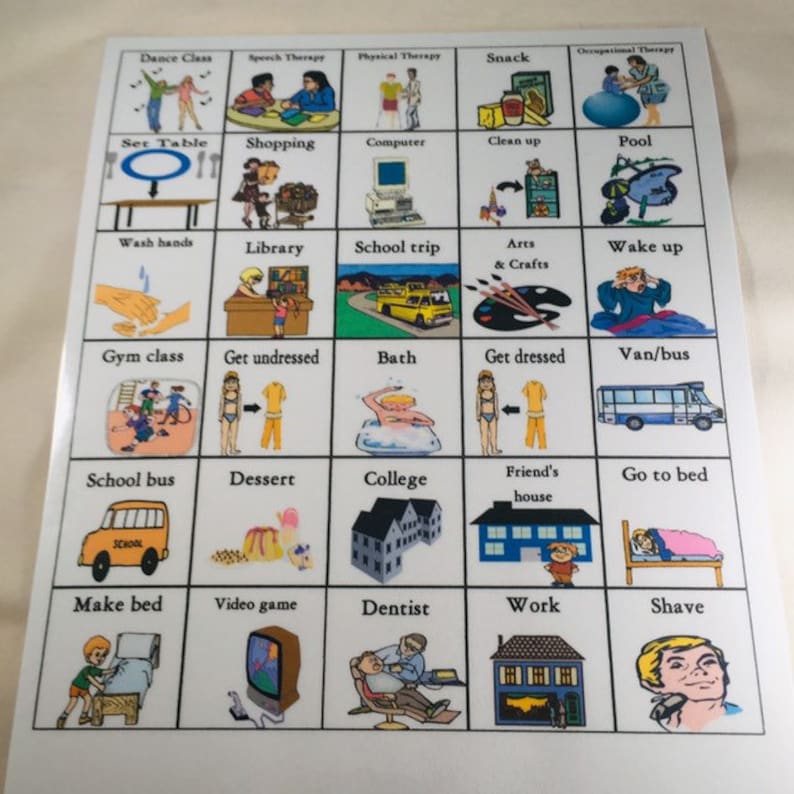 Autism PECS DIY Printable Download Visual Aid Communication Cards For 