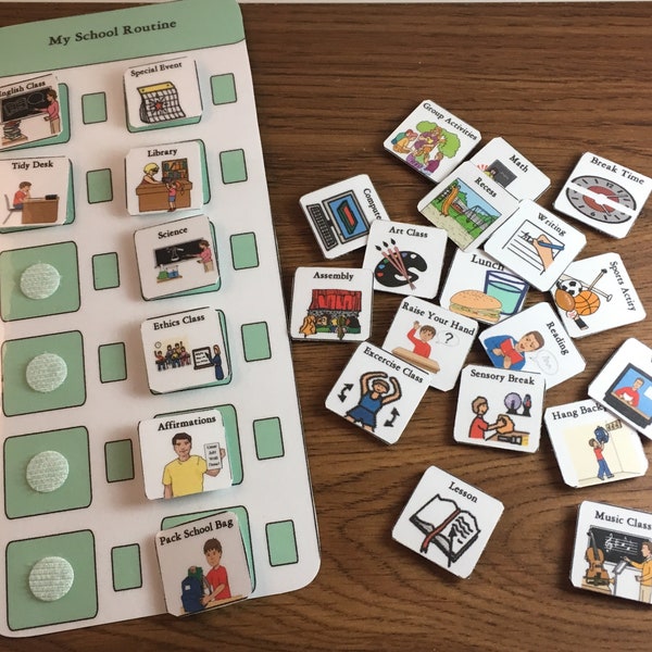 Daily Home Visual School Schedule Chore Board, Autism PECS, Visual Aid Communication Cards