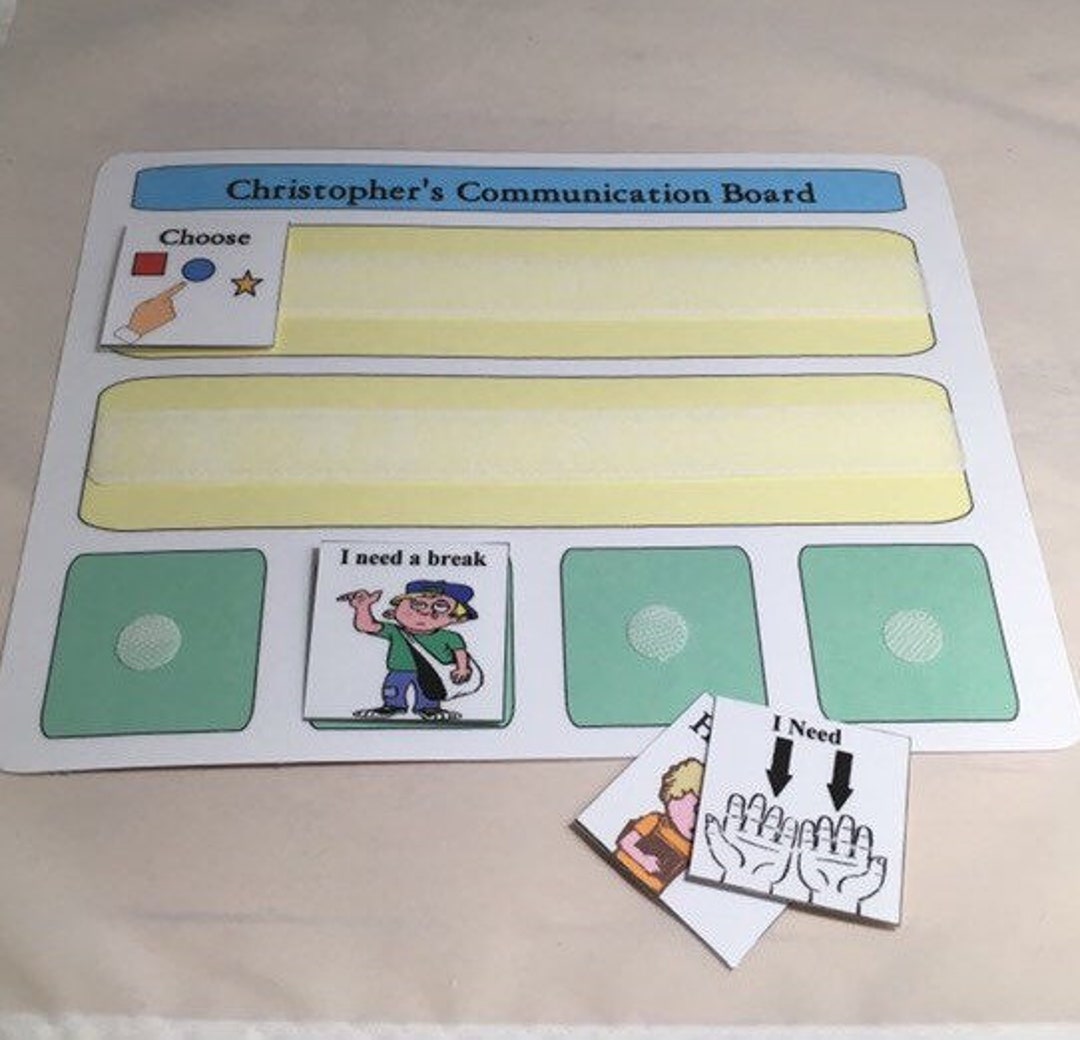 Visual Aid Large Communication Board, Autism PECS, Communication Cards
