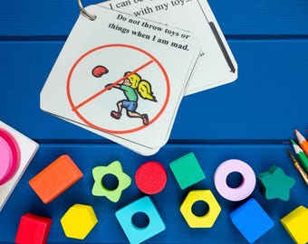 Social Story Keyring: No Throwing Behavior Support for Autism, ADHD, Neurodivergent Children