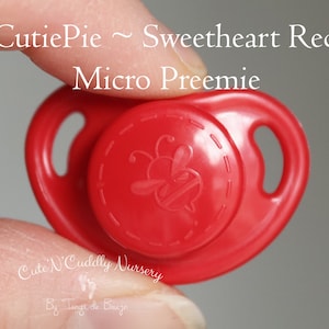 Cutiepie - Honeybug Pacifier - Micro Preemie - with Magnet - Sweetheart Red