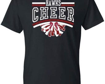 Hutchinson Hawks Cheer Shirts Maroon Glitter