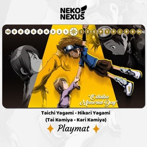 Playmat Tai & Kari - Odaiba Memorial Day - Digimon Card Game - 14"X24" / 34,5X59 cm