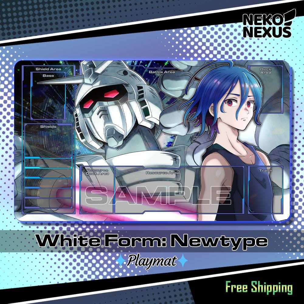Playmat - White Form: Newtype - Gundam Card Game - 14"X24" / 35X60x0.2cm